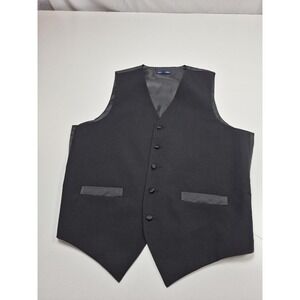 Neil Allyn Vest Mens M Long Black 100% Wool Tuxedo Suit Formal Wedding Groomsmen